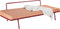 Weltevree | Sofabed | Ligbed Tuin, Zonnebed, Loungebed Buiten Loungebank | Tuinmeubel | Waterdicht | Max, 250 Kg | Oranje Kussens & Rood Frame