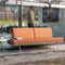 Weltevree | Sofabed | Ligbed Tuin, Zonnebed, Loungebed Buiten Loungebank | Tuinmeubel | Waterdicht | Max, 250 Kg | Lichtgrijze Kussens & Rood Frame