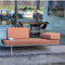 Weltevree | Sofabed | Ligbed Tuin, Zonnebed, Loungebed Buiten Loungebank | Tuinmeubel | Waterdicht | Max, 250 Kg | Oranje Kussens & Grijs Frame
