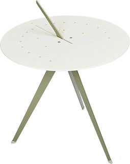 Weltevree | Sundial Table | Koffietafel Rond Zonnewijzer | Bijzettafel Tuin, Tuintafel, Salontafel Buiten | Aluminium Staal Gepoedercoat | Rietgroen RAL 6013