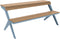Weltevree | Tablebench | Multifunctionele Picknicktafel | Bankje met Rugsteun, Tuinbank, Balkontafel, Buitenmeubel, Eettafel Buiten | Bamboe & Staal | Pastel Blauw RAL 5024