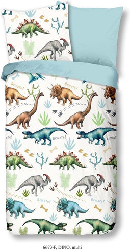 Good Morning Dekbedovertrek "Dino" - Flanel - 140x200 cm - Multi (1 stuk)