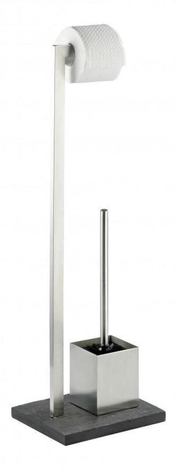 WENKO Handdoekhouder Slate Rock RVS glanzend/zwart - Handdoekrek - Handdoekenrek