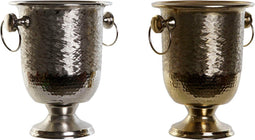 Champagne-emmer DKD Home Decor Aluminium 25 x 21 x 27 cm (2 Stuks)