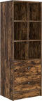 vidaXL - Hoge - Kast - in - Rook - Eik - 45,5x34x127 - cm - Geengineerd - Hout