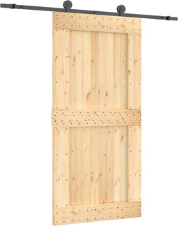 vidaXL - Schuifdeur - met - beslag - 100x210 - cm - massief - grenenhout