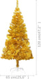 vidaXL - Kunstkerstboom - met - verlichting - en - kerstballen - 120 - cm - PET - goud
