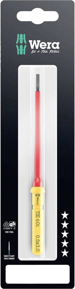 Wera Kraftform Kompakt VDE 60 i 0,5x3,0x157 mm TIE SB Elektronica Plat Verwisselbare kling 3.0 mm