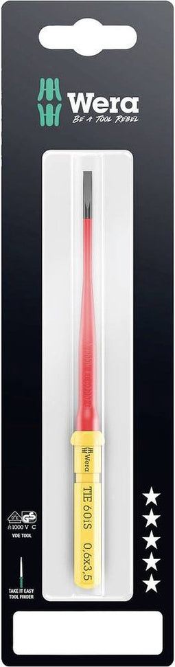 Wera Kraftform Kompakt VDE 60 iS 0,6x3,5x157 mm TIE SB Elektronica Plat Verwisselbare kling 3.5 mm