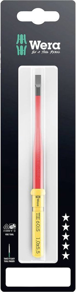 Wera Kraftform Kompakt VDE 60 iS 1,0x5,5x157 mm TIE SB Elektronica Plat Verwisselbare kling 5.5 mm