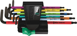 Wera multicolour stiftsleutelset met kogelkop - 9-delige - torx / torx tamper resistant - t8-t40