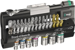 Wera Tool-Check 1 SB 05073220001 Bitset 32-delig Plat, Kruiskop Phillips, Kruiskop Pozidriv, Inbus, Binnen-Torx, Torx B