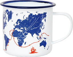 Wereld kaart emaille mok - BATELA