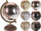 Wereldbol metallic/zwart 12,5cm
