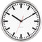 Wall clock Station w. second hand steel polished
