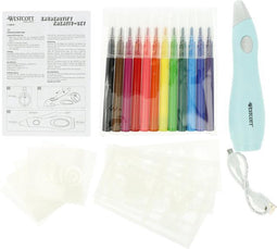 Westcott airbrush - set inclusief 12 stiften en 36 sjablonen - AC-E16800