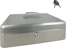 Westcott geldkist - 301x242x91mm - zilvergrijs - kunststof inzet met 5 vakken - AC-E51002-ZI