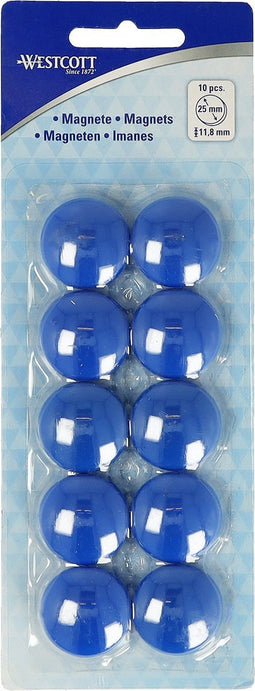 Westcott magneten - Ø 25x11,8mm - blauw - 10 stuks - AC-E10812
