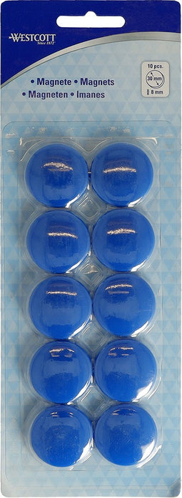 Westcott magneten - Ø 30x8mm - blauw - 10 stuks - AC-E10820