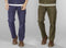 Westfalia Herenbroek met achterzak met ritssluiting blauw/grijs maat 28 (kort)