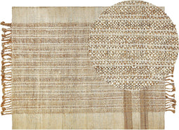 ORTAOBA - Modern vloerkleed - Lichtbeige - 160 x 230 cm - Jute