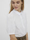 VERO MODA VMELLA ELASTIC SS SHIRT - Dames Blouse met Kraag en Korte Mouwen - M