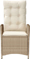vidaXL - Tuinstoel - verstelbaar - met - kussens - poly - rattan - beige