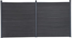 vidaXL - Schuttingpaneelset - 353x186 - cm - HKC - grijs