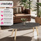 tectake® Acerra - Ovale Salontafel - Marmerlook 100x50x34,5 cm - naturel