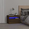 vidaXL - Nachtkastje - met - LED-verlichting - 60x35x40 - cm - bruineiken