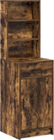 vidaXL - Hoge - Kast - in - Gerookt - Eiken, - 40x41x135 - cm, - Gemaakt - van - Engineered - Wood