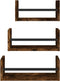 vidaXL - 3-delige - Wandschappenset - met - stangen - bewerkt - hout - gerookt - eiken
