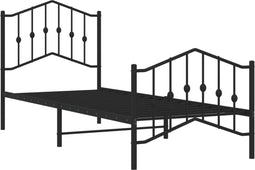 vidaXL - Bedframe - met - hoofd- - en - voeteneinde metaal - zwart - 90x190 - cm