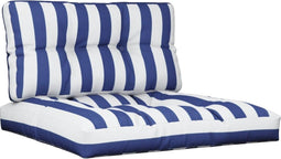vidaXL - Palletkussens - 2 - st - stof - gestreept - wit - en - blauw