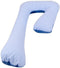 Vikingchoice Zijslaapkussen - J-vorm - Minky stof - Ruitjes Blauw - 235 cm