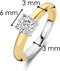 TI SENTO Dames Ring - 925 zilver - Zirkonia met geel verguld - Maat 16.00 mm / maat 50 - 1463ZY
