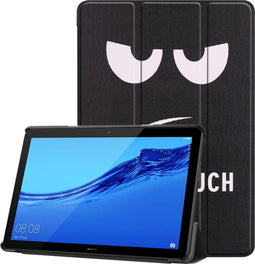 iMoshion Tablet Hoes Geschikt voor Huawei MediaPad T5 10.1 inch - iMoshion Design Trifold Bookcase - Zwart / Meerkleurig /Don't touch