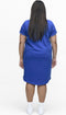 ONLY CARMAKOMA CARKAYLEE - Dames Jurk - Katoen met korte mouwen - Strong Blue - M-46/48