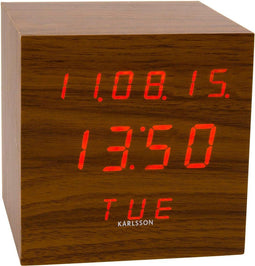 Karlsson Wekker Cube LED - Bruin