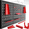 tectake® - Gereedschapswand 403559 - 25 haken en houders - zwart / rood