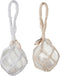 J-Line kerstbal - glas - wit/beige - 2 stuks