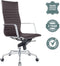 Feel Furniture - Luxe Executive bureaustoel van 100% rundleer - Hoge rugleuning – Donker bruin