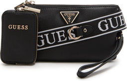 Guess Latona Mini Schoudertas - Drievoudig Compartiment - Zwart