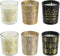 Geurkaarsen Geschenkset - 6 stuks - Vanille geur - Zwart/Goud