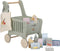 Little Dutch - Houten Winkelwagen - Ruime opbergplek - Groen