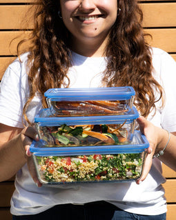 PYREX Zero - Set van 3 voorraadpotten - Borosilicaatglas met glazen deksel ovenvast (1 x 0,8 l + 1 x 1,5 l + 1 x 2,6 l)