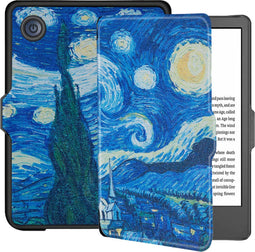 Lunso - Geschikt voor Kobo Clara 2E hoes (6 inch) - sleep cover - Van Gogh Sterrennacht