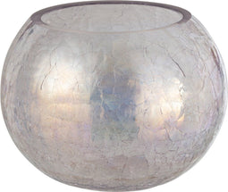 J-Line windlicht Bol Craquele Parel Effect - glas - paars - medium