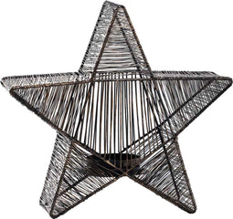 PTMD Bibi Ster Windlicht Kerstmis - 30 x 10 x 30 cm - Ijzer - Zwart