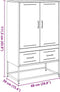 vidaXL - Hoge - kast - 68x39x111,5 - cm - staal - wit